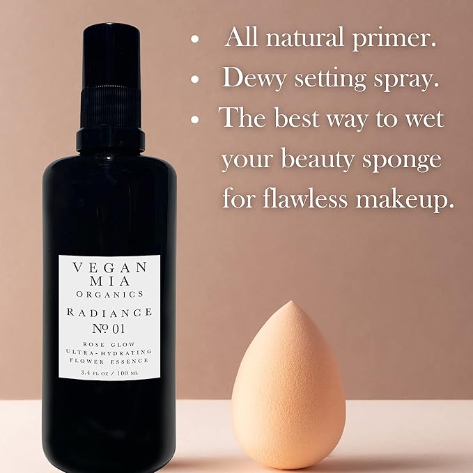 Organics - Radiance, Ultra-Hydrating Rose Water Spray for Face and Neck, Face Mist with Organic Rose Flower Essence, Facial Mist for All Skin Types, Hydrates Dry and Dull Skin, 3.4 fl oz-Velvo Beauty