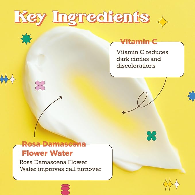 Natural Rose Water Base Vitamin C Eye Cream for Dry&Sensitive Skin | Dark Circles Wrinkles Puffiness and Bags Under Eyes | Anti Aging Nourishes | Made In USA | #Purifect 30ml (#Bright Vibes Only)-Velvo Beauty