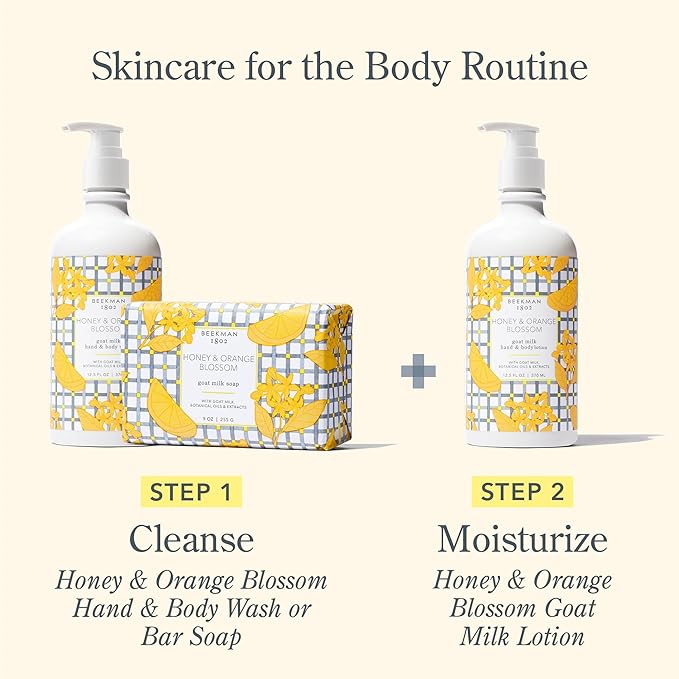 Beekman 1802 Goat Milk Body Lotion, Honey & Orange Blossom - Scented - 12.5 oz - Moisturizing with Shea Butter - for Sensitive Skin - Cruelty Free - Packaging May Vary - Pump Included, Ready for Use-Velvo Beauty