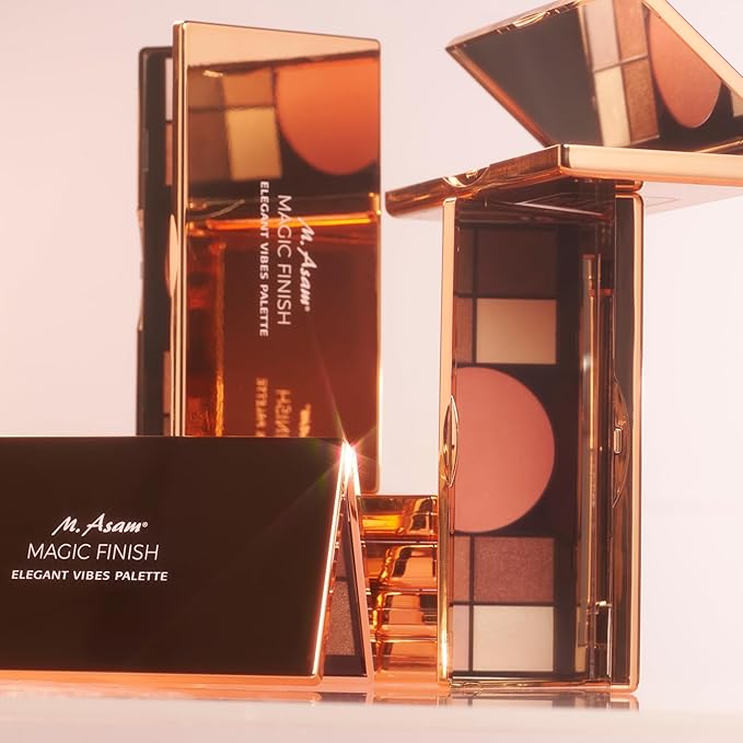 M. Asam Magic Finish Elegant Vibes Palette (8 x 0.03 oz + 1x 0.14g) - Eye Shadow Palette, 8 Harmonizing Eyeshadow Shades & Blush, High Color Payoff, Satin-touch Texture, Enriched With Vitamin E-Velvo Beauty