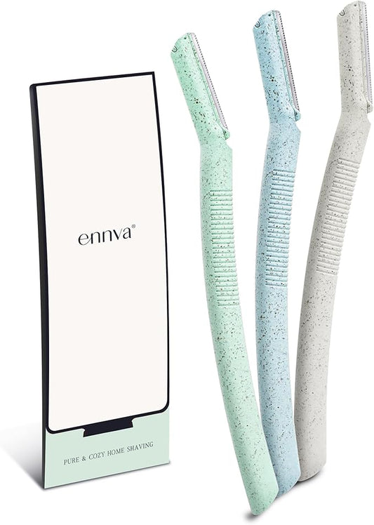 ENNVA 3pcs Dermaplane Facial Hair Removal Razor for Women - Anti-Cutting Protective Blades, Ergonomic Handle, Hygienic Disposable Blades-Velvo Beauty