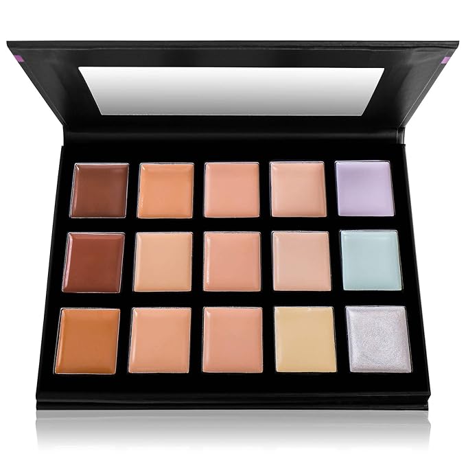 SHANY Cream Concealer Foundation Color Corrector Makeup Palette with Mirror - 12 Color Cosmetics Palette - CONCEALER-Velvo Beauty
