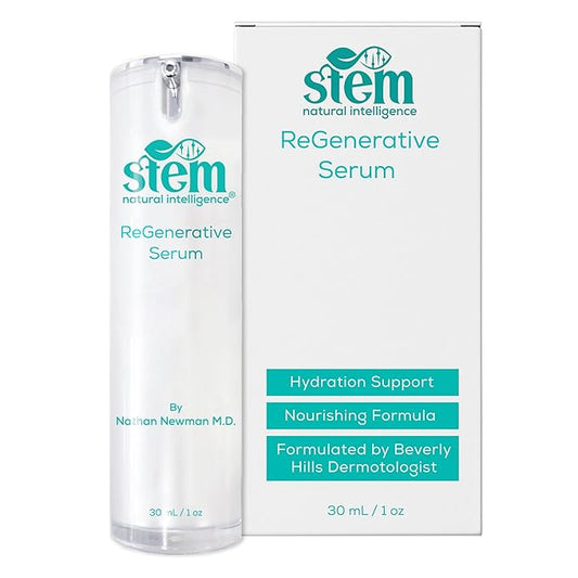 STEM Natural Intelligence Skin and Face ReGenerative Serum for Women, Facial Moisturizer Skin Care Peptides Serum, Luxury Face Moisturizer for Women, Hydration Serums, Antioxidant Support Serums, 1 oz-Velvo Beauty