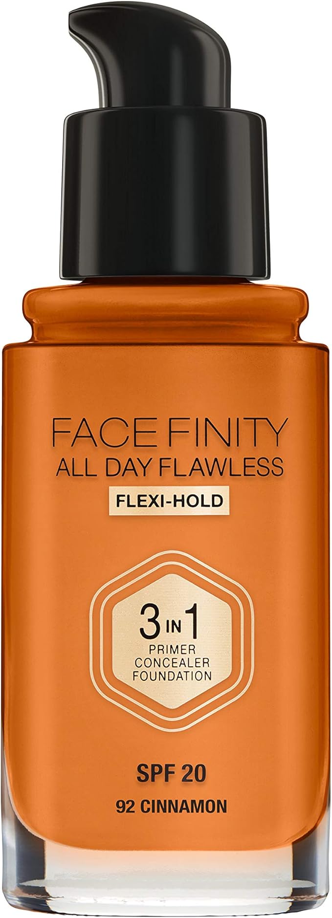 Max Factor Facefinity 3-in-1 All Day Flawless Foundation SPF 20#092 Cinnamon 7.05 Ounce-Velvo Beauty