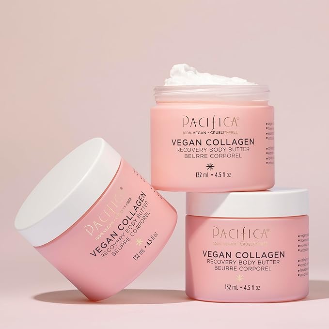 Pacifica Beauty | Vegan Collagen Body Butter | Hydrating, Nourishing, Moisturizer | Long-Lasting Hydration | Cream Lotion for Dry Skin | Light Floral Scent | Paraben Free | Vegan + Cruelty Free-Velvo Beauty