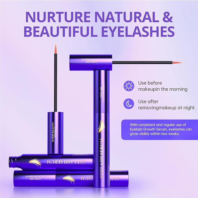 Lash Serum - 8ml Rapid Eyelash Growth Serum for Thickness, Stronger, Healthier Lashes & Brows - Vegan & Cruelty-Free-Velvo Beauty
