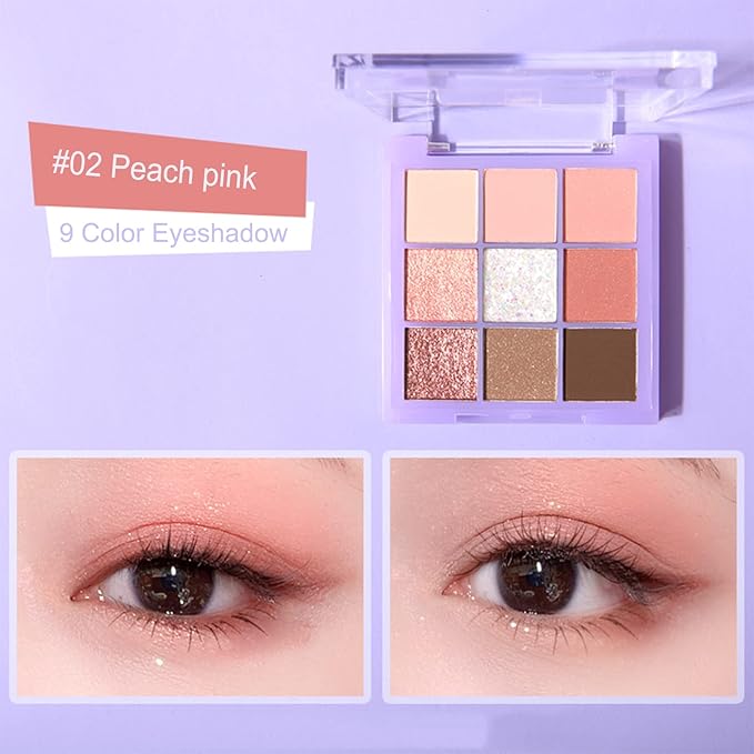 Violet Fairy 9 Color Eyeshadow Palette, Warm Neutrals (02)-Velvo Beauty
