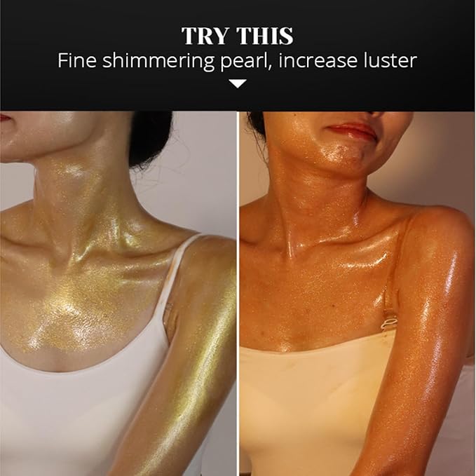Shimmer Body Oil,Face and Body Liquid Luminizer,Waterproof Moisturizing Light Shimmer Glow Illuminator,Smooth Body Shimmer,Liquid Highlighter Makeup (Bronze Gold)-Velvo Beauty