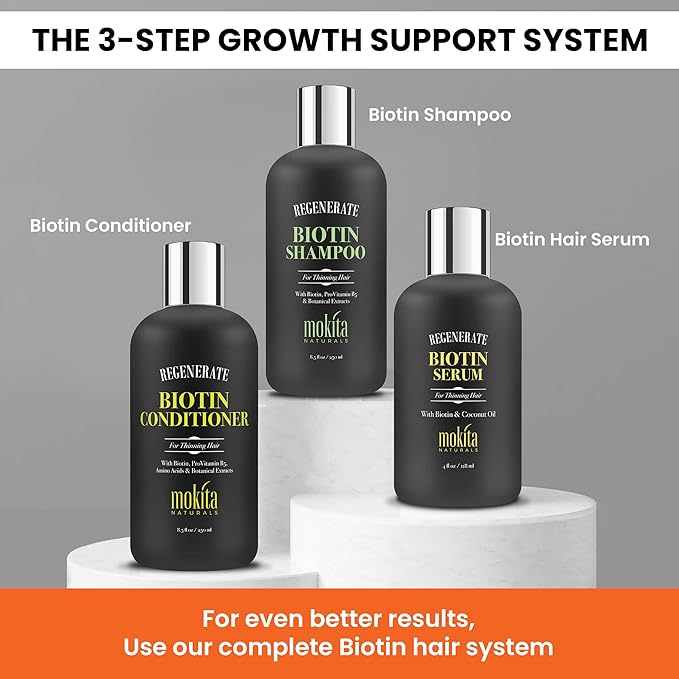 Conditioner with Biotin, ProVitamin B5 and Amino Acids for Repair Treatment and Deep Moisturizing for All Hair Types - Detangle, Protect and Support New Hair Growth - 8.5 Ounces-Velvo Beauty
