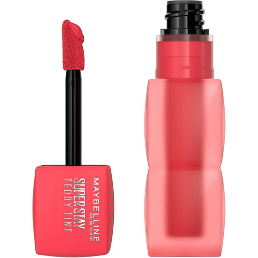 Maybelline Super Stay Teddy Lip Tint, Long Lasting Matte Lipstick For Up To 12HR Wear, July Forever, 1 Count-Velvo Beauty