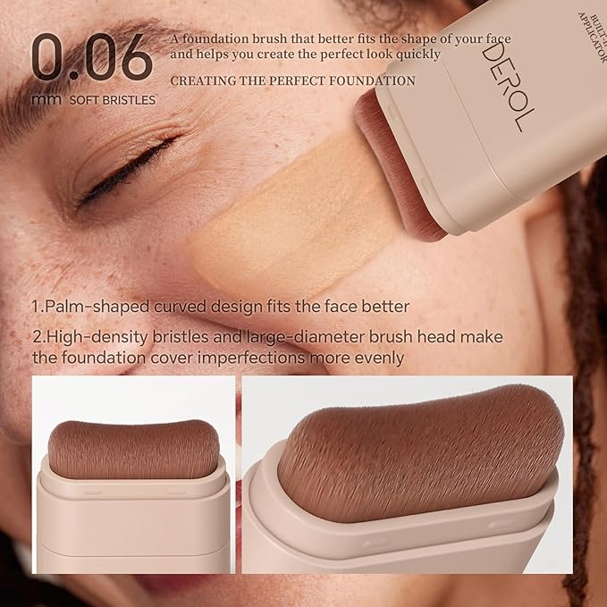 Foundation Stick, Multi-Use Foundation Stick Makeup with Built-In Foundation Brush, Lightweight Buildable Medium-to-Full Coverage, Longwear Contour Stick Foundation Face Stick, Natural Finish-Velvo Beauty