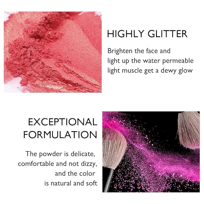 evpct Shimmer Highlighter Highlight Makeup Contour Palette iluminadores de maquillaje, 5 Colors Highlighter+Makeup White Shimmer Blush Bronzer and Makeup Highlighter Powder Palette Illuminators B02-Velvo Beauty