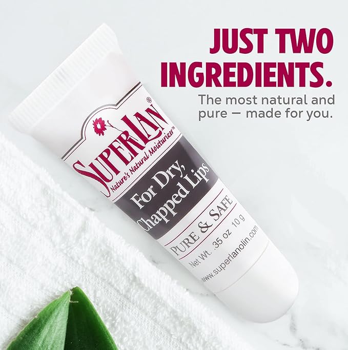 Organic Lanolin Lip Balm - Natural Moisturizer for Dry, Cracked Lips - Ultra-Pure Medical Grade Lanolin & Jojoba Oil - Kosher Chapstick for All Ages - Hydrating Lip Care-Velvo Beauty