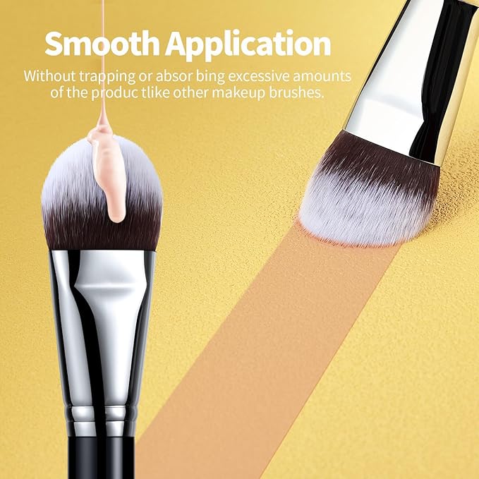 EIGSHOW Flat Foundation Brush, Large Face Makeup Brush with Soft Dense Synthetic Bristles for Blending Liquid Cream Powder (F628)-Velvo Beauty