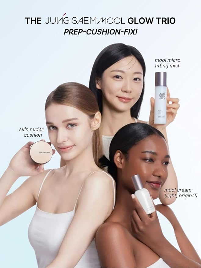 JUNG SAEM MOOL Essential Skin Nuder Cushion 19W Light 0.49 Fl Oz, No Refill, Natural Radiant Finish Cushion Foundation with Buildable Coverage, Lightweight Texture, Korean Foundation Makeup-Velvo Beauty