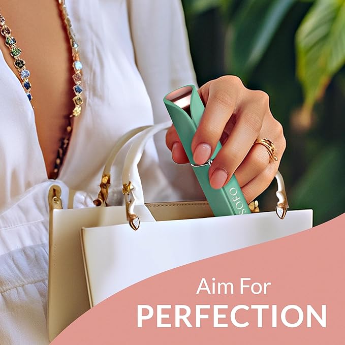 Facial Hair Removal for Women | Electric Razor Device Small Mustache Dermaplaning Remover Tools Tweezers Epilator Trimmer Face Dermaplane Shavers Beauty Gadgets Set Accessories by VISOFO (Emerald)-Velvo Beauty