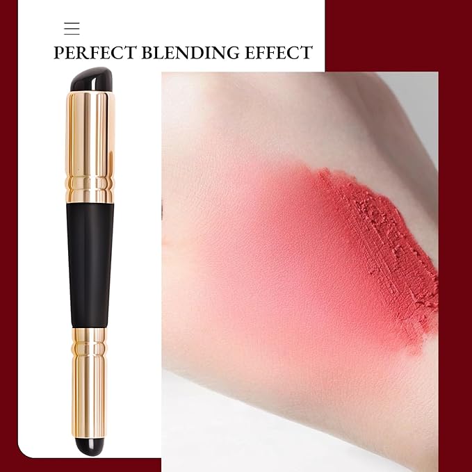 Dual Ended Silicone Lip Brush with Lid, Jelly-like Lip Makeup Brush, Versatile Makeup Applicator for Lips, Concealer, Contour, Blush, Bronzer, and Eyes, 1 count-Velvo Beauty