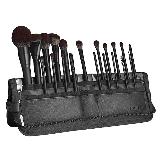 Morphe MUA Life Makeup Brushes - 20 Piece Makeup Brush Set of Eye and Face Brushes - Made with Synthetic Bristles and Includes Carrying Case (20 Count)-Velvo Beauty