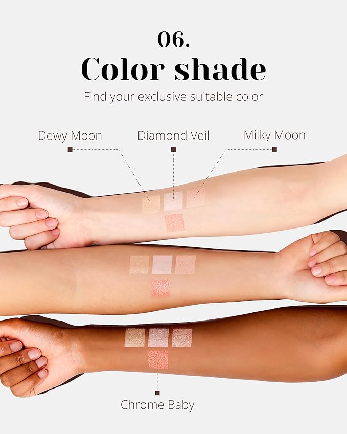Glint Dewy Highlighter (Milky Moon, 0.17oz) - Luminous Glow, Infused with Micropearls, Shiny Illuminator. Rich Pigment & Silky Touch, Korean Makeup.-Velvo Beauty