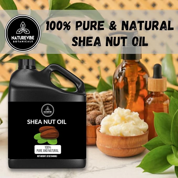Naturevibe Botanicals Shea Nut Oil 32 Ounces | 100% Pure and Natural | Great for Skin Care and Hair Care-Velvo Beauty