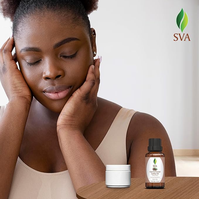 SVA Coffee Essential Oil – 1/3 Fl Oz – 100% Natural Coffee Oil - for Diffuser, Hair Care, Face, Skin Care, Aromatherapy, Scalp and Body Massage, Soap and Candle Making-Velvo Beauty