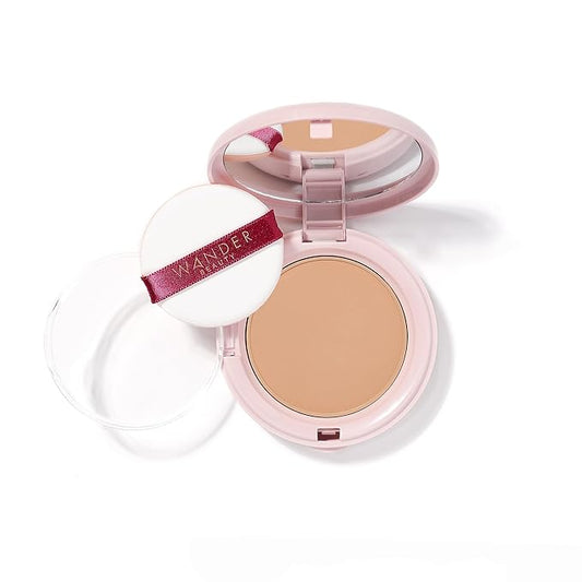 Wander Beauty Wanderlust Powder Foundation - Golden Medium - Blur & Even Skin Tone - Perfect & Hydrate With Hyaluronic Acid, Aloe, Honeysuckle, & Vitamin E - Lightweight, Buildable Coverage - 0.31 oz-Velvo Beauty