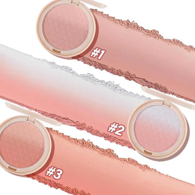 Gradient Matte Blush Palette, Blendable Blush Powder for Cheeks, Shape, Contour & Highlight Face for a Naturally Glowing Finish-Velvo Beauty