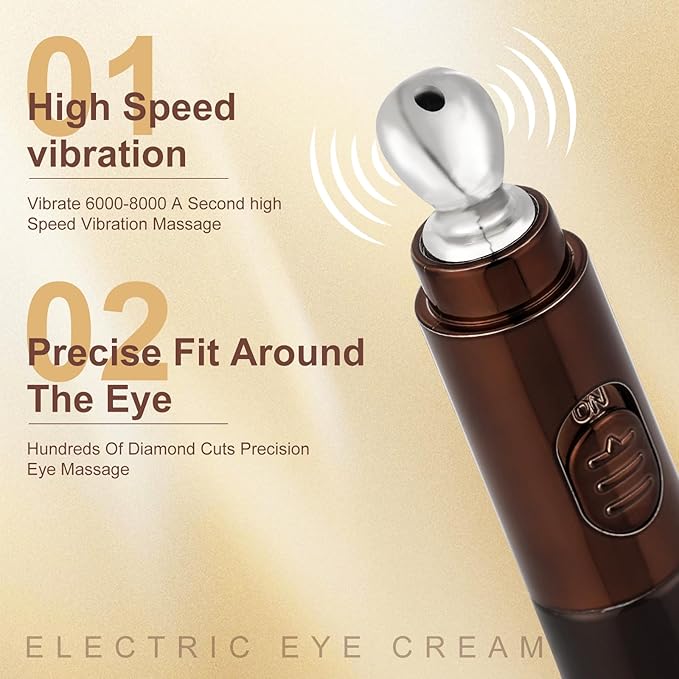 20g Eye Cream with Electric Massager, Moisturizing Anti-Wrinkles Eye Cream, Anti Aging Eye Cream for Dark Circles and Puffiness, Results in 3-4 Weeks to Reduce Fine Lines-Velvo Beauty