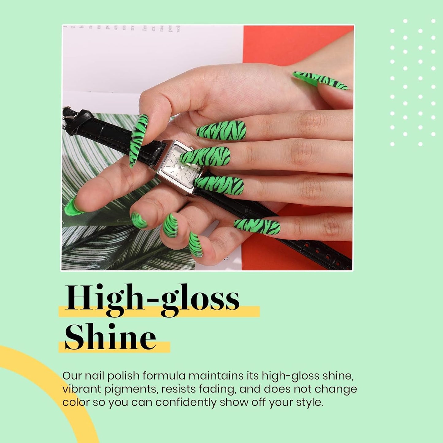 Beetles Neon Green Gel Nail Polish Halloween Gel Nail Polish 15ml Soak Off Uv LED Nail Lamp DIY Home Gift for Women Lime Green-Velvo Beauty