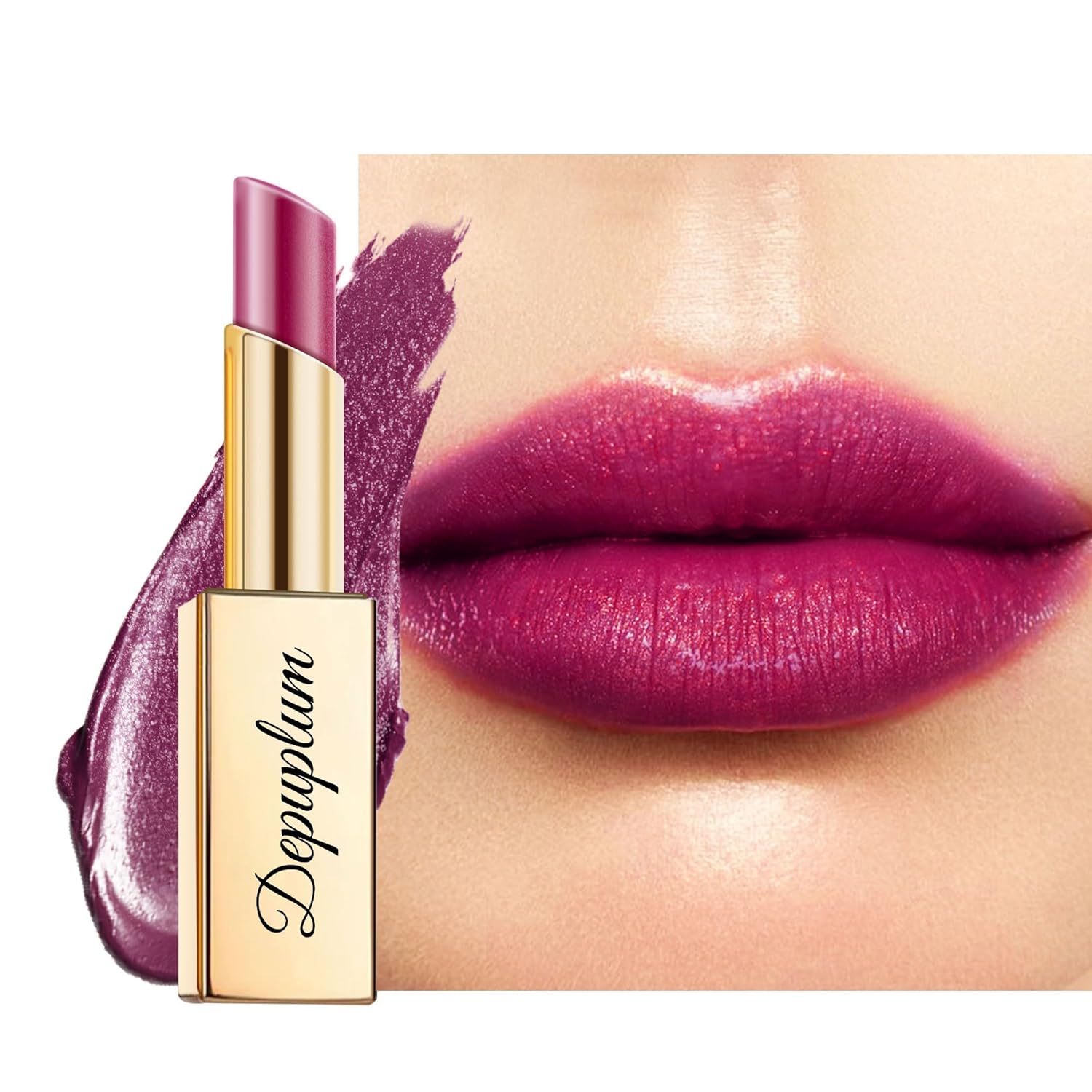 Mulberry Lipstick Moisturizing for Women Shimmer Tinted Lip Balm Hydrating Nourishing Dark Purple Lip Gloss Vegan& Cruelty Free Lip Makeup, ZG109 Emotion-Velvo Beauty