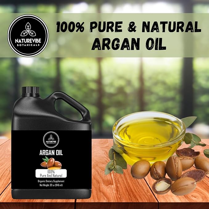 Naturevibe Botanicals Argan Oil 32 Ounces | 100% Pure and Natural | Great for Skin Care and Hair Care-Velvo Beauty
