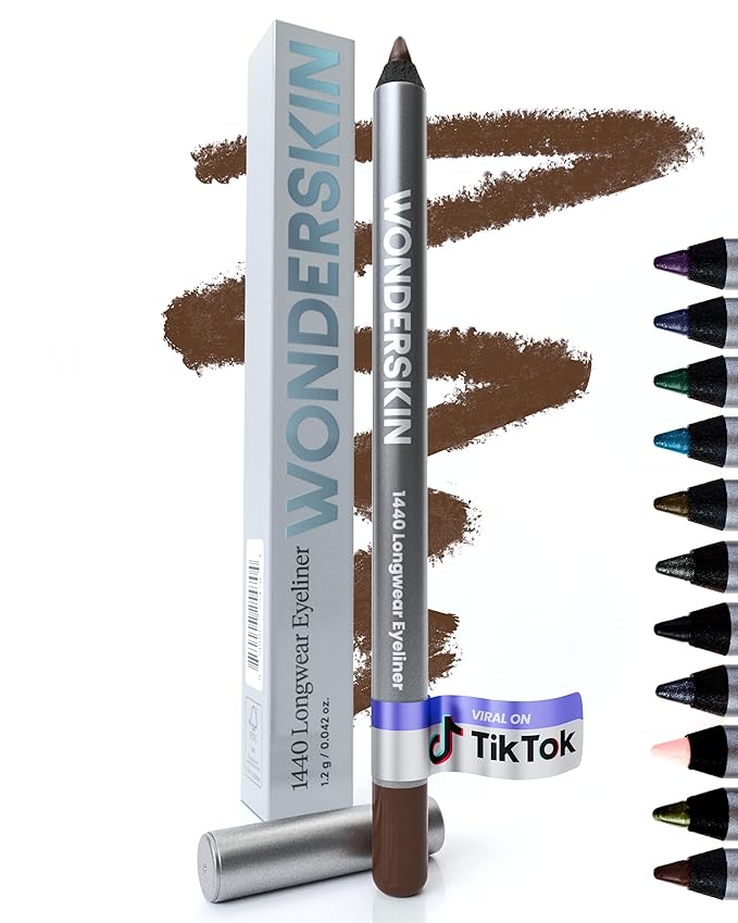 Wonderskin Eyeliner Pencil, 1440 Longwear Brown Eyeliner Pencil - Waterproof, Sharpenable & Smudge Proof-Velvo Beauty