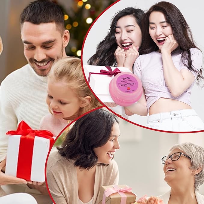 6 Pack Cute Lip Mask Sleeping Overnight for Dry Lips with Coconut Oil and Beeswax -Smoothing Hydrating Softening Plumoing Moisturizing with Small Lip Brush 6 Flavors 0.18 oz-Velvo Beauty