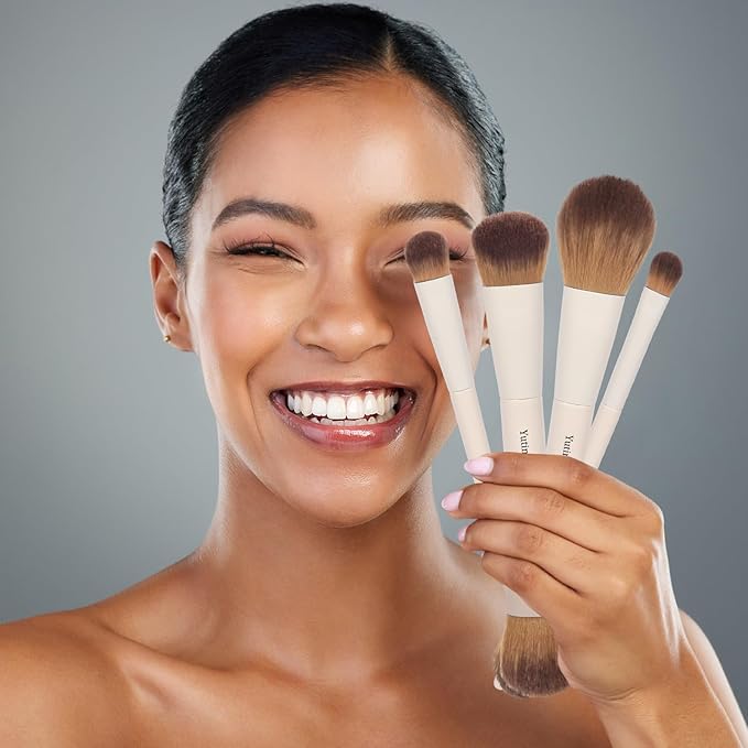 Makeup Brush Set 10pc, Dual-Ended Makeup Brushes For Bronzer, Contour, Eyeshadow, Blush, Concealer & Foundation Application-Velvo Beauty