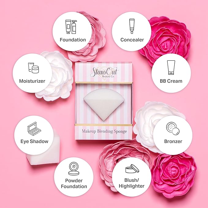 StansOut Memory Foam Makeup Sponge – No-Water-Needed Blender for Liquid, Cream & Powder Foundation – Airbrush Finish, Flawless Application-Velvo Beauty