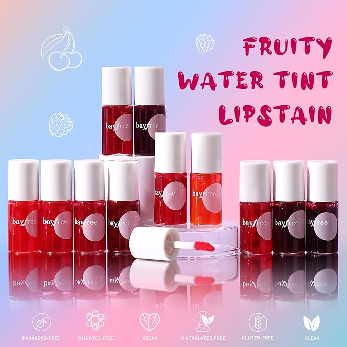 Lip Tint Stain, Long Lasting Korean Lip Stain Set, Non-sticky Waterproof Lightweight Lip and Cheek Tint, Moisturizing High Pigment Water Tint, Matte Finish Lip Tint-Velvo Beauty
