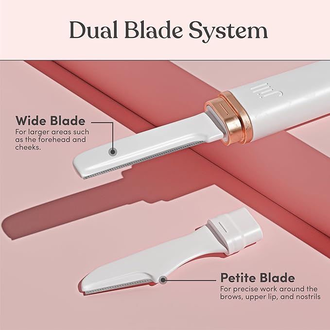 Jill Dermaplane Razor Trial Kit | Facial Hair Removal Dermaplaning Kit Includes 1 Shave Wand, 2 Dermaplane Razors & Cleaning Cloth | Pre-Shave Magic Spray & Wipes Not Included-Velvo Beauty