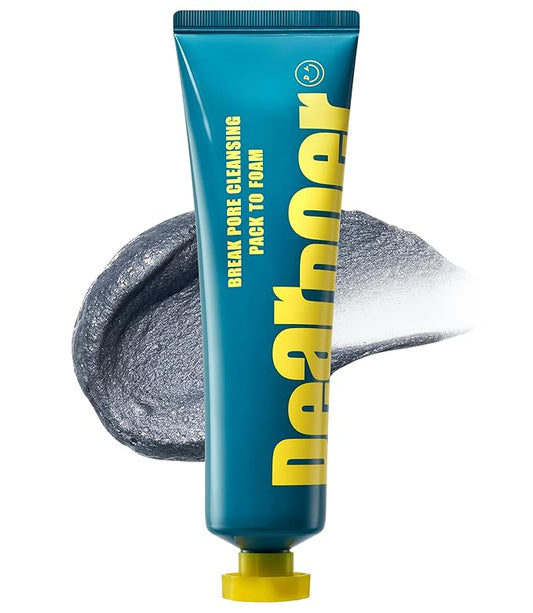 Break Pore Cleansing Pack to Foam – 3-in-1 Korean Skin Care Wash-Off Mask & Exfoliator & Cleanser w/Charcoal and Salicylic Acid – AHA, BHA, PHA for Oily, Congested Skin (3.38 fl oz)-Velvo Beauty