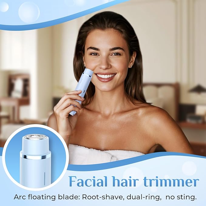 2025 New 2-in-1 Electric Bikini Trimmer for Women - Dual Head Electric Razor,Waterproof Painless Bikini Shaver, Pubic Hair Trimmer for Private Area & Body Hair, Blue-Velvo Beauty