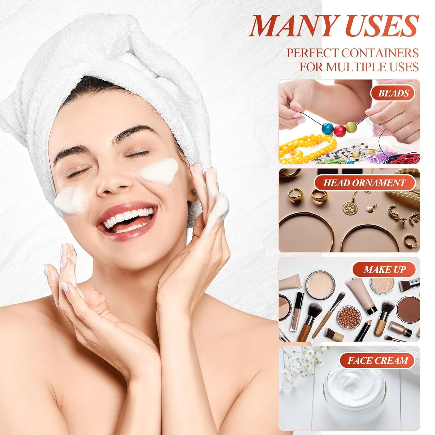 200 Pcs 4 oz Empty Bulk Plastic Container Jars with Lid Leak Proof Round Plastic Jars Small Cosmetic Travel Containers for Storage Makeup Creams Lotion Ointments, Amber-Velvo Beauty