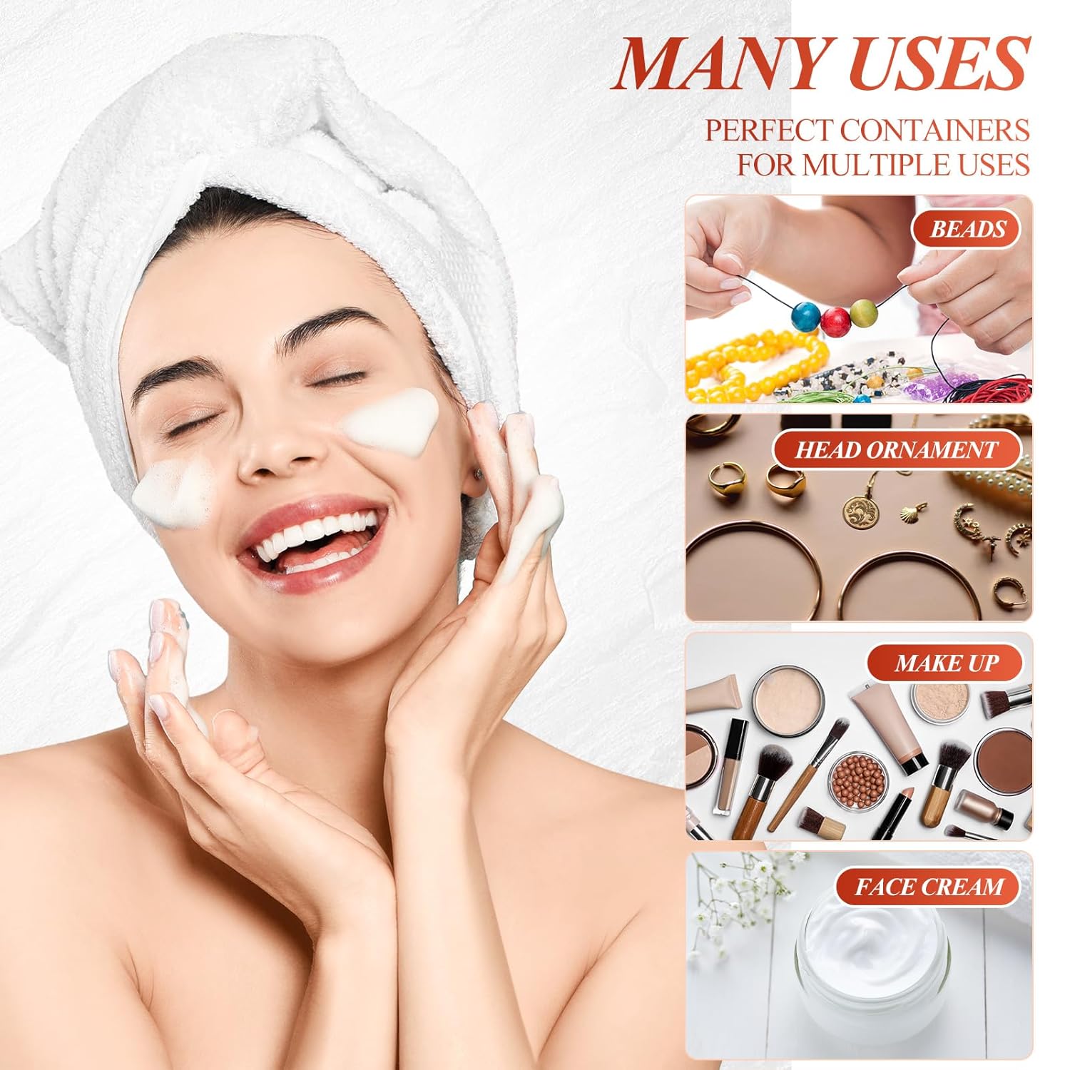 200 Pcs 4 oz Empty Bulk Plastic Container Jars with Lid Leak Proof Round Plastic Jars Small Cosmetic Travel Containers for Storage Makeup Creams Lotion Ointments, Amber-Velvo Beauty