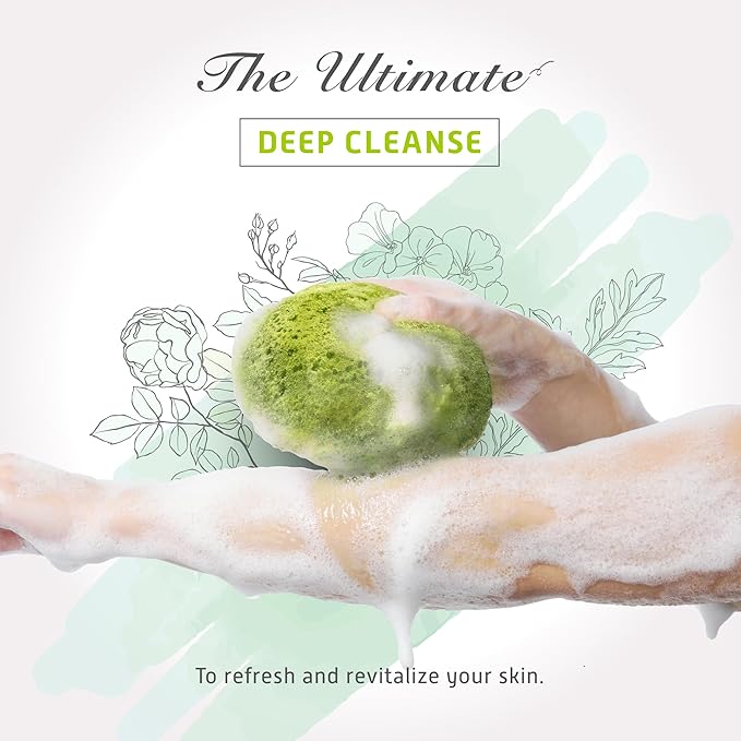 Spongentle Deep Cleansing Body Loofah Sponge, Natural Colors, for Bath and Shower, Multiple Textures for Gentle and Deep Exfoliation, Generous and Rich Lather, (Pack of 3)-Velvo Beauty