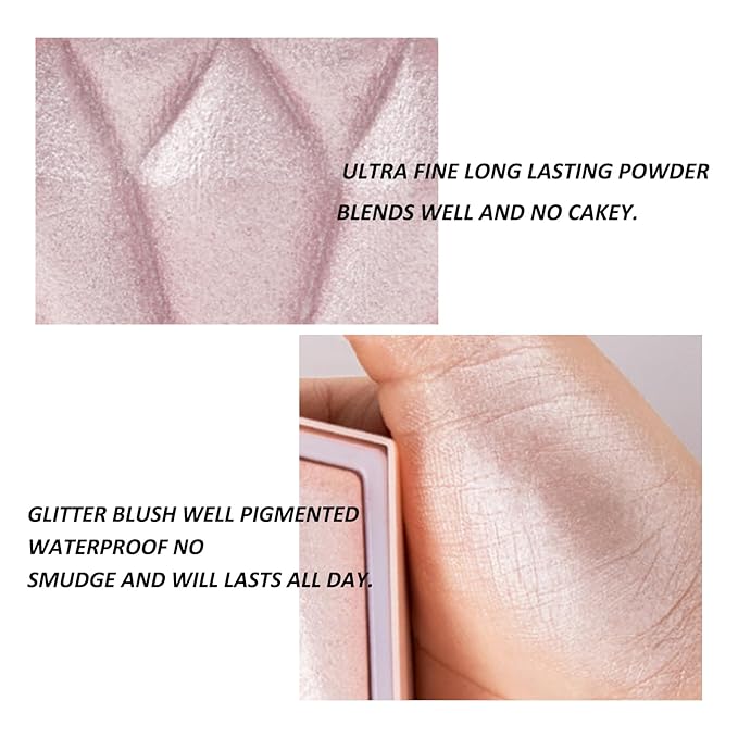 Boobeen Highlighter Makeup Palette, Baked Highlighter Bronzer Powder Palette, Shimmer Illuminator Contour Highlighter Powder for Face, Pearl Shine Shades Waterproof Long Lasting-Velvo Beauty