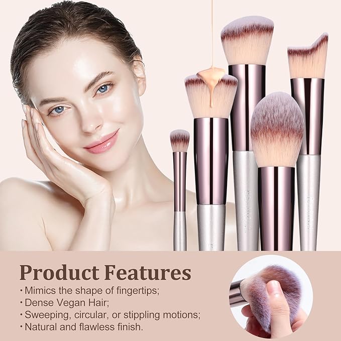 BS-MALL Makeup Brush Set 18 Pcs Premium Synthetic Foundation Powder Concealers Eye shadows Blush Makeup Brushes with black case-Velvo Beauty