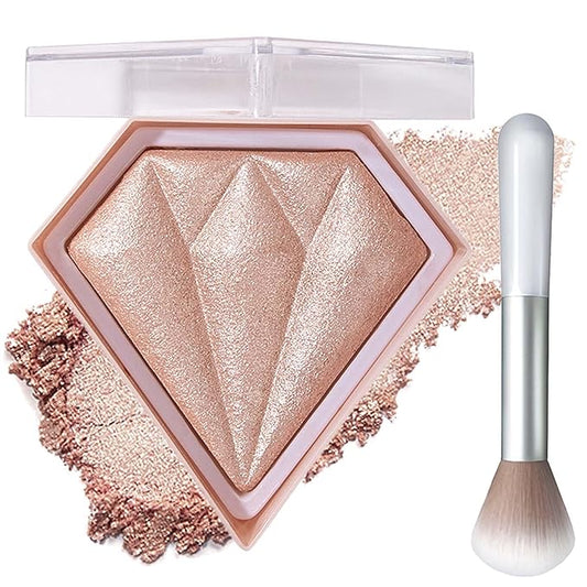 Face Glitter Blush Shimmer Waterproof Highlighter Blusher Powder,Facial Contour Corrector Long Lasting Glitter Illuminator Highlighter Palette Shimmer Highlight Makeup Palette(04#)-Velvo Beauty