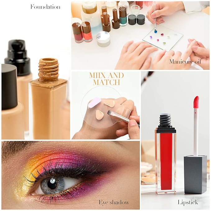 Makeup Mixing Palette 2 Pieces Handheld Makeup Mixing Tray Acrylic Foundation Mixing Tray Clear Foundation Palette Eyeshadow Makeup Hand Palette Cosmetic Foundation Dish for Makeup Blending-Velvo Beauty