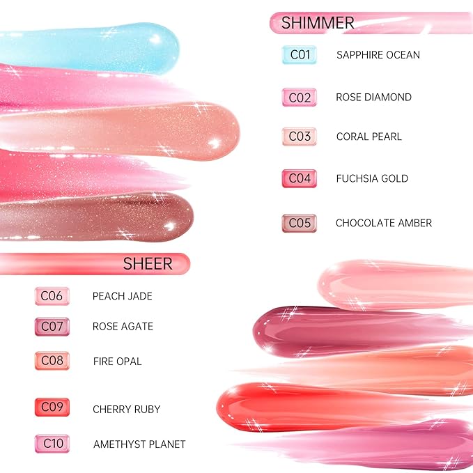 CATKIN Lip Plumper Gloss, Tinted Lip Serum with Hyaluronic Acid & Jojoba Oil, Non-sticky Volumizing Hydrating Formula for a High Shine Maximum 3D Look, Plump & Soft Lips 0.12 Fl Oz -C01 Sapphire Ocean-Velvo Beauty