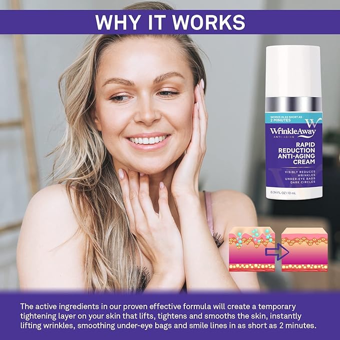 Rapid Reduction Anti-Aging Cream, Visibly Reduce Wrinkles, Under Eye Bags, Dark Circles and Fine Lines, Instant Result in 2 Minutes-10mL by WrinkleAway-Velvo Beauty