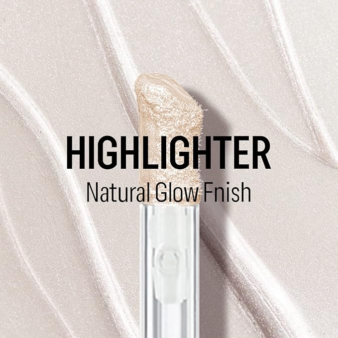 KYDA Liquid Highlighter, Moisturizing Liquid Illuminator for Face & Body, High Glossy Finish, Natural Glow Liquid Luminizer, Silky Creamy, Lightweight Blendable, by Ownest Beauty-#01-Velvo Beauty