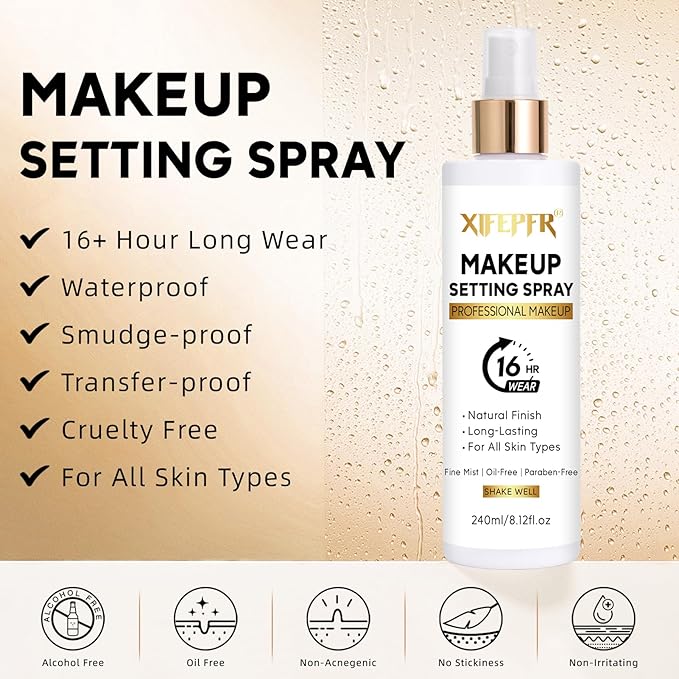 Makeup Setting Spray, 8.12 Fl Oz Matte Finishing Spray, Ultra Fine Setting Mist, Long Lasting Fixing Spray, Lightweight Oil Control Hydrating Refreshing Fast Drying, Vegan & Cruelty-Free-Velvo Beauty
